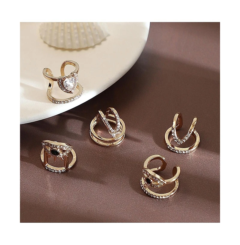 Women's The Malocchio Nail Rings - California Gold (Set Of 5)