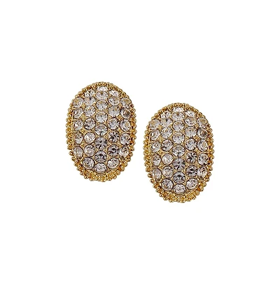 Women's The Bijou-Oval Stud Earrings - Crystal Silver