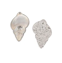Women's The Translucent-Conchiglia Statement Earrings - Metallic Silver