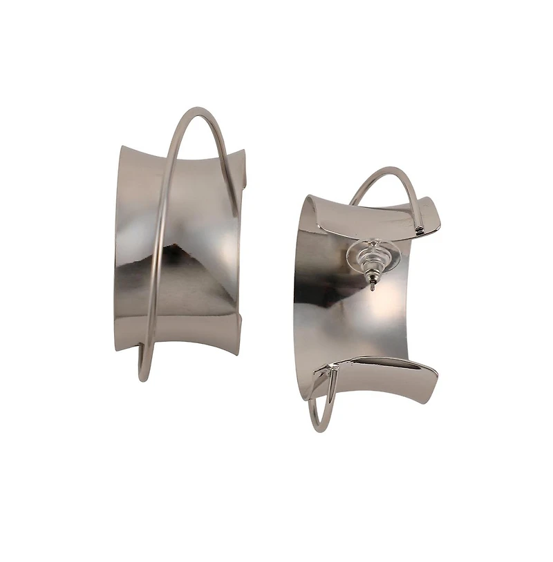 Women's The Chunky-Orbiter Half-Hoop Earrings - Metallic Silver