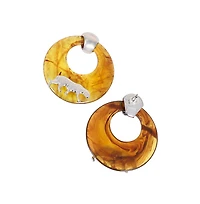 Women's The Circular-Panthera Statement Earrings - Metallic Silver