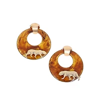 Women's The Circular-Panthera Statement Earrings - California Gold