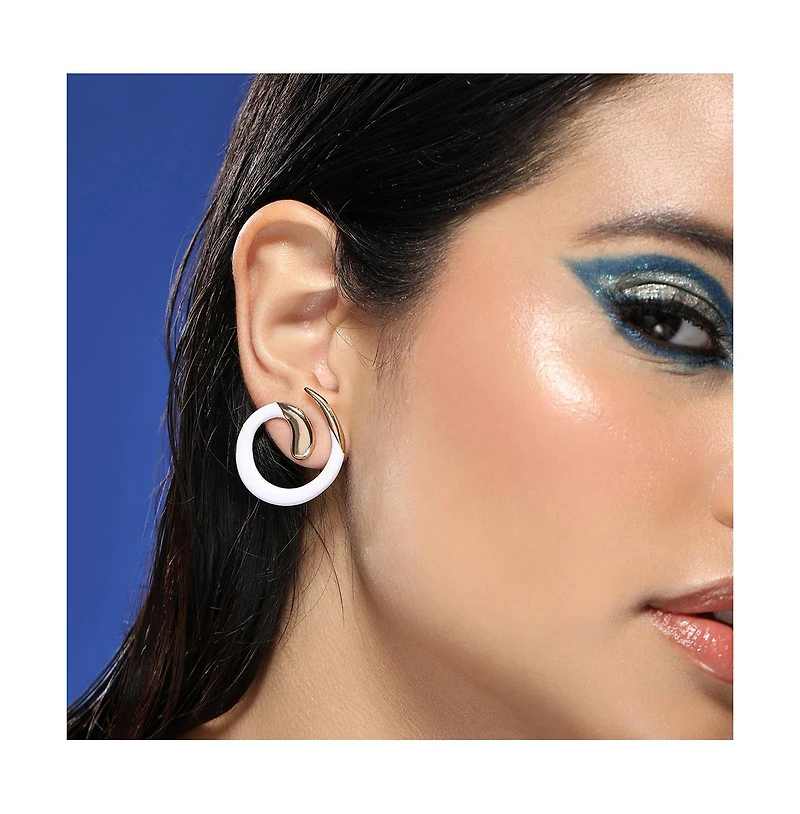 Women's The Enamel-Spirale Stud Earrings - California Gold