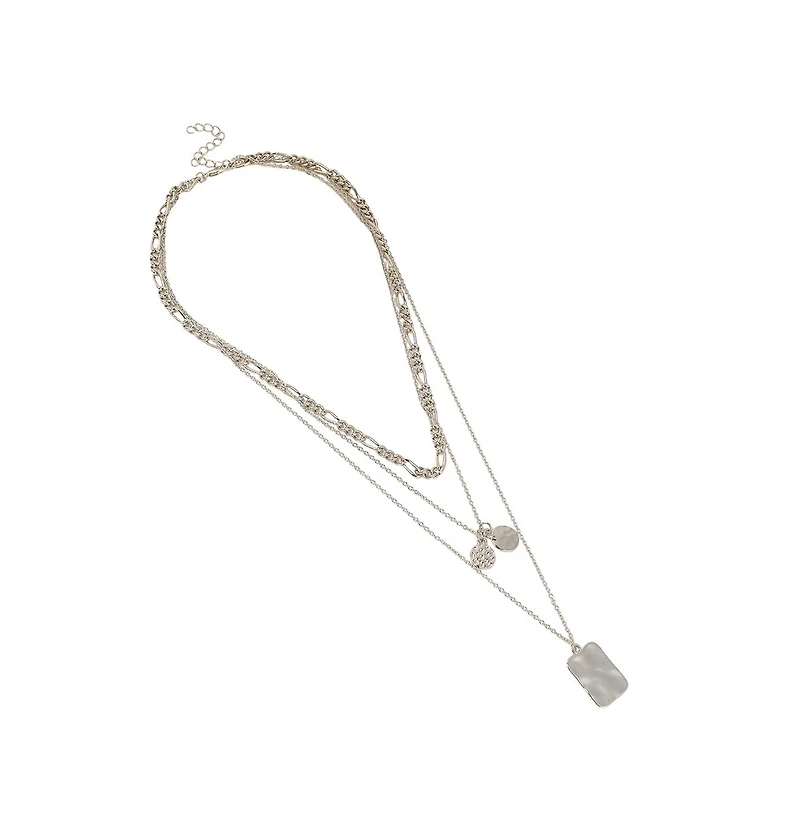 Sohi Women's The Dented Charm Multi-Layer Necklace