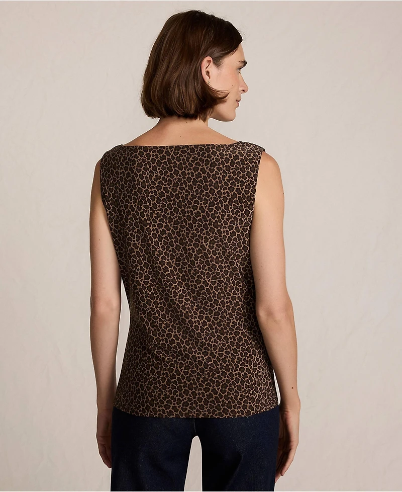 Lands' End Women's Sleeveless Silky Knit Drape Front Top