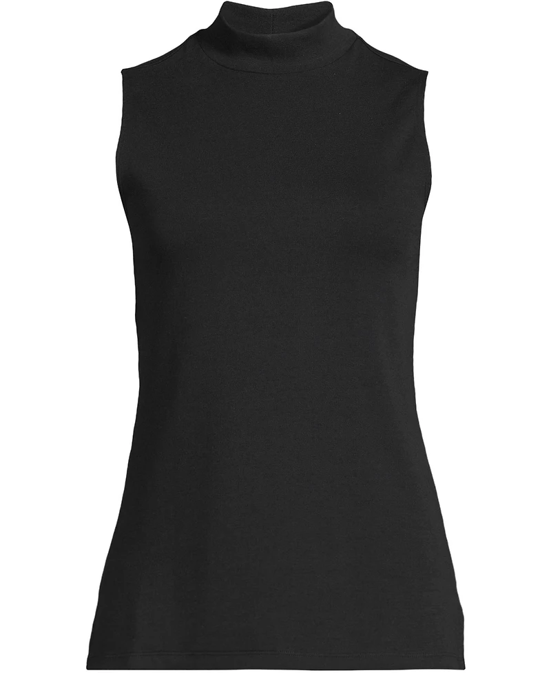 Lands' End Women's Sleeveless Polished Essentials Mock Neck Top