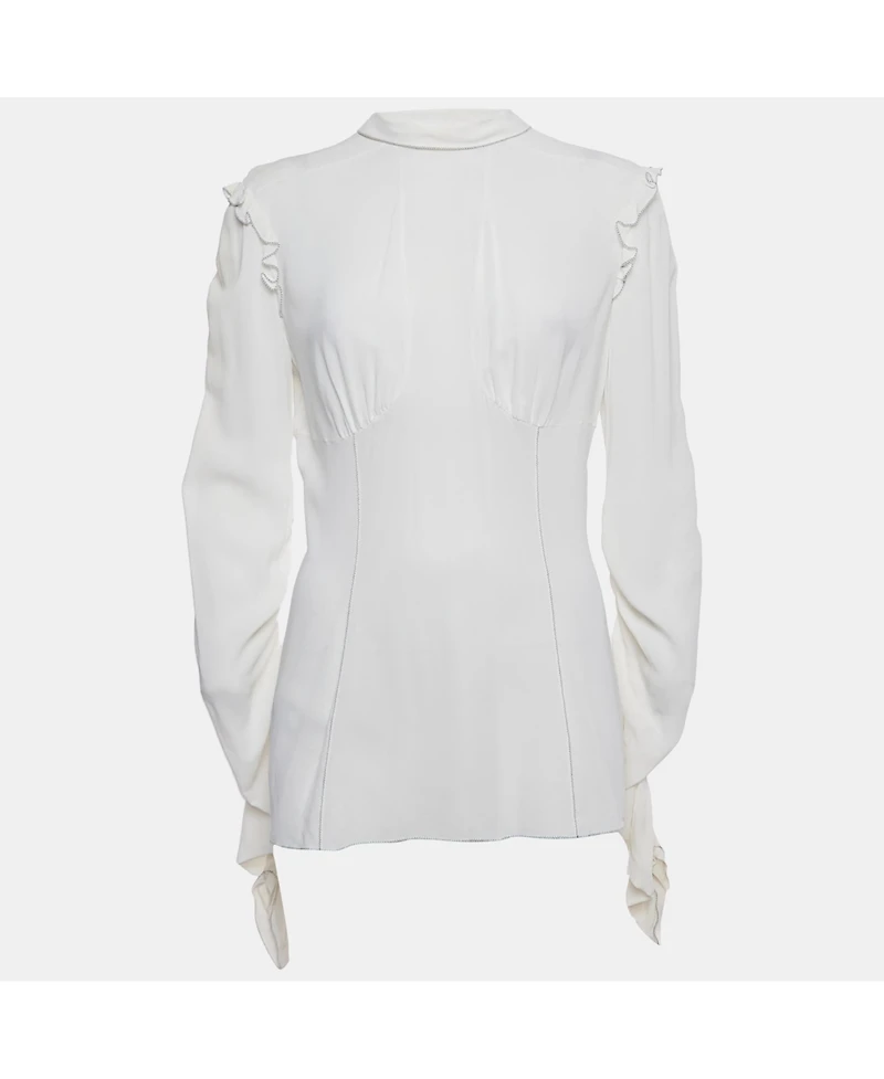 Pre-Owned Dolce & Gabbana Women's Chiffon Ruffled Blouse