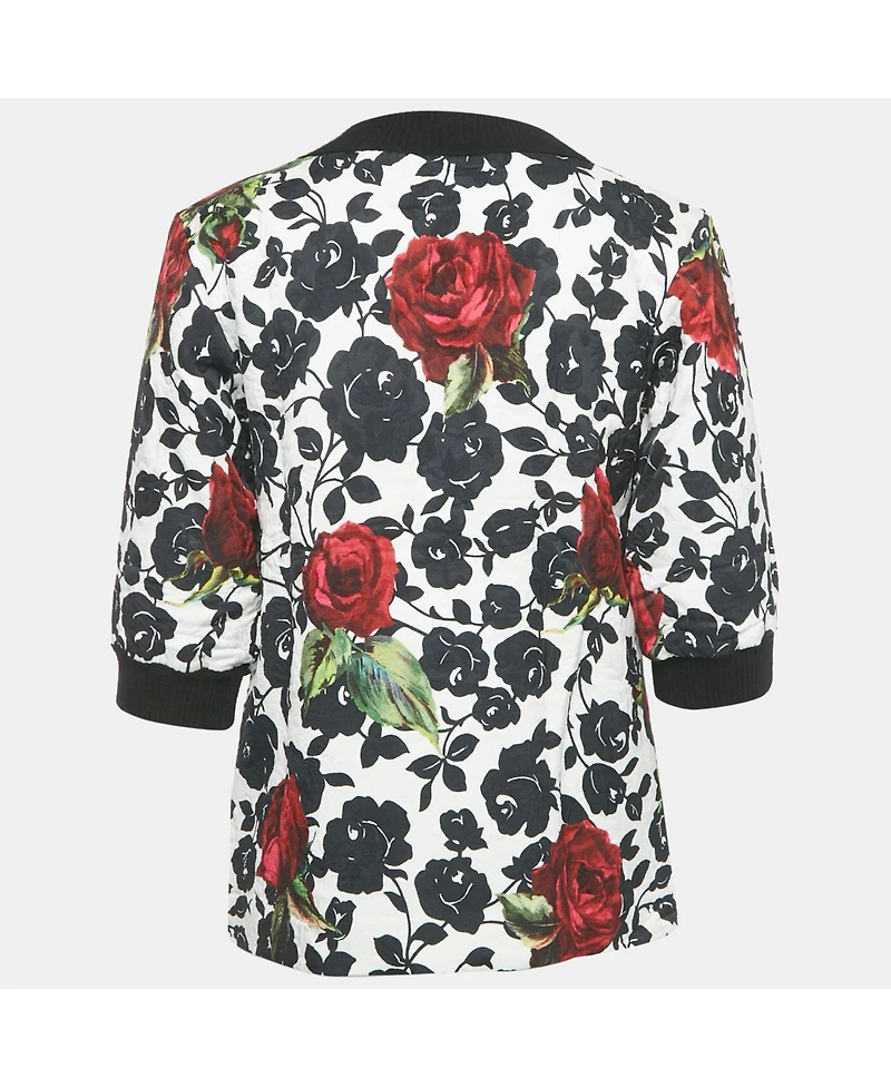 Pre-Owned Dolce & Gabbana Women's Rose Print Jacquard Jumper