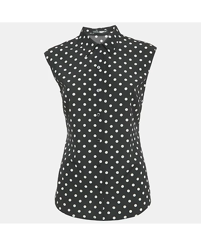 Pre-Owned Dolce & Gabbana Women's Polka Dots Chiffon Sleeveless Shirt