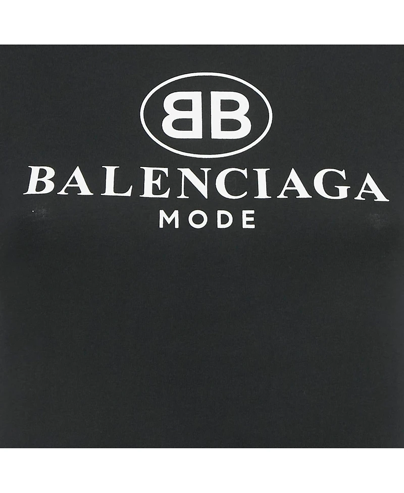 Pre-Owned Balenciaga Women's Logo Print Cotton Crewneck T-Shirt