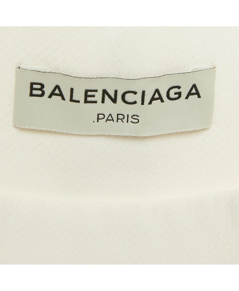 Pre-Owned Balenciaga Women's Crepe Lace Trimmed Sleeveless Blouse