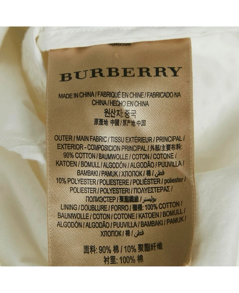 Pre-Owned Burberry Women's White Broderie Anglaise Cotton Short Dress