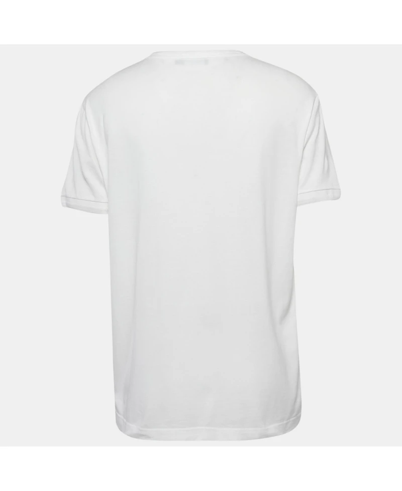 Pre-Owned Dolce & Gabbana Men's Logo Plaque Jersey Crew Neck T-Shirt