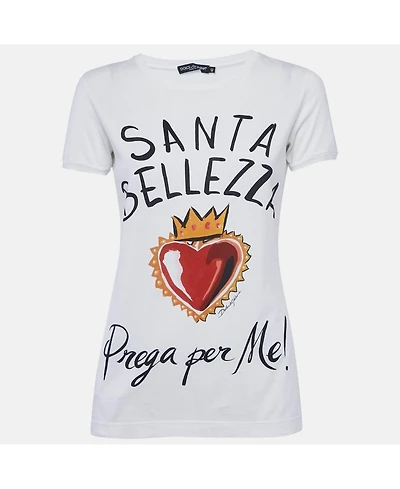Pre-Owned Dolce & Gabbana Women's Santa Belleza Print Jersey T-Shirt