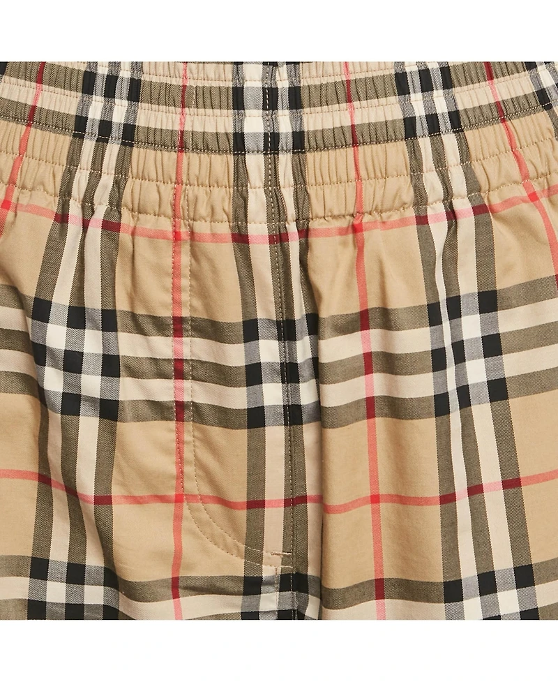 Pre-Owned Burberry Women's Check Print Cotton Contrast Side Trim Louane Trousers