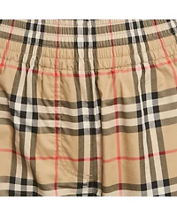 Pre-Owned Burberry Women's Check Print Cotton Contrast Side Trim Louane Trousers