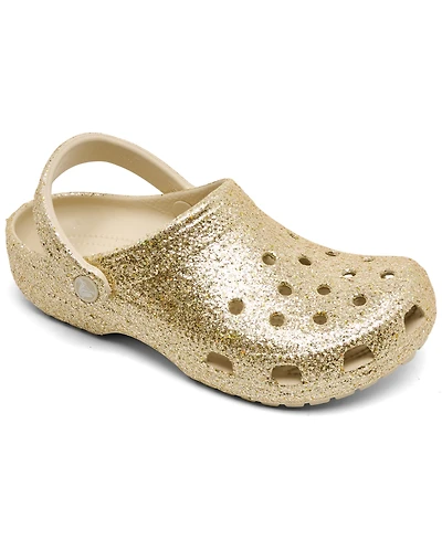 Crocs Little Girls Chunky Glitter Classic Clogs from Finish Line