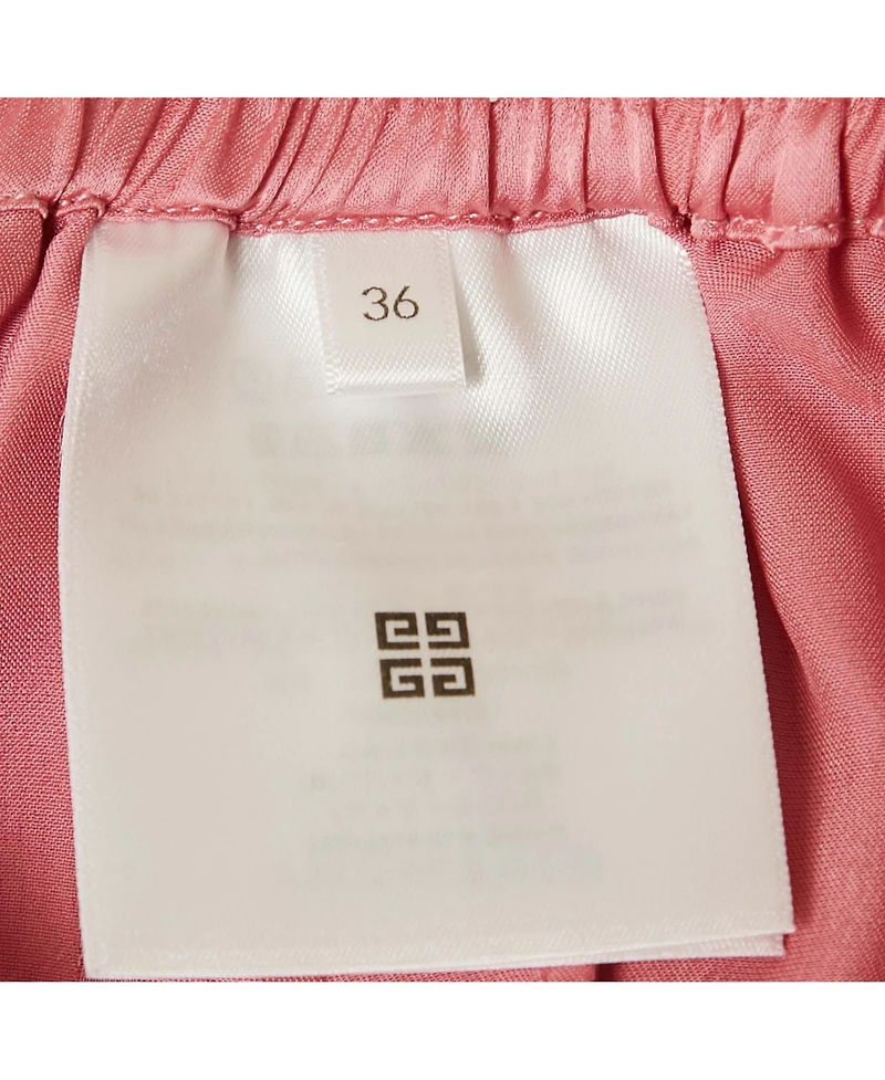 Pre-Owned Givenchy Women's Pink Logo Patterned Satin Shorts