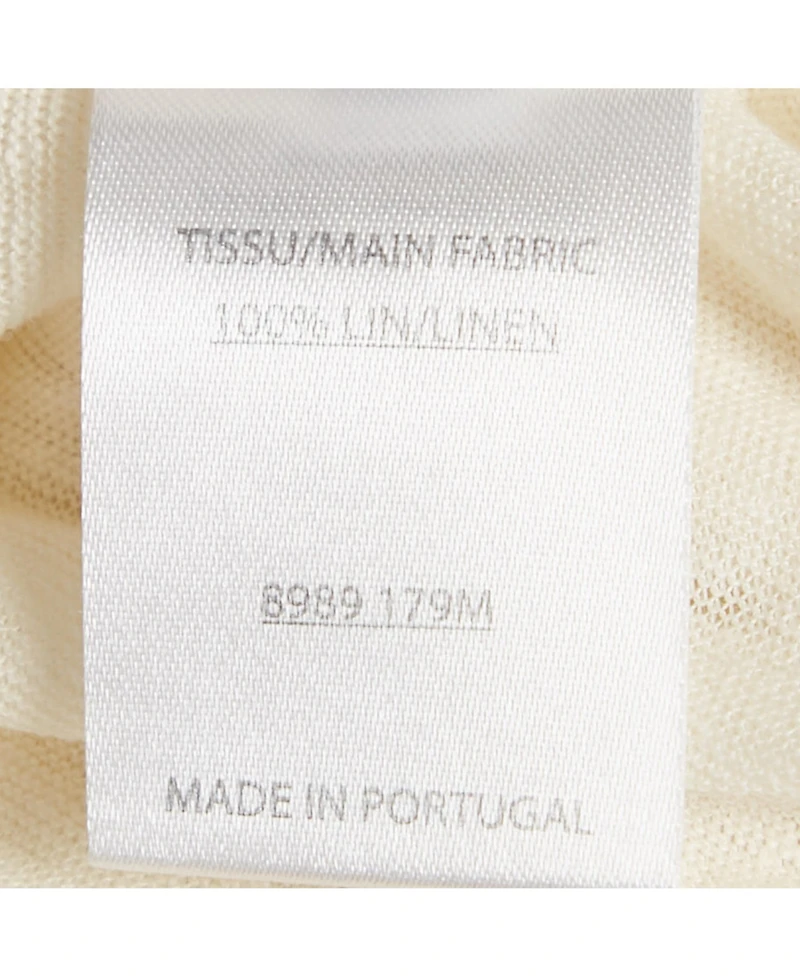 Pre-Owned Balmain Women's Cream Linen Knit Short Sleeve Top