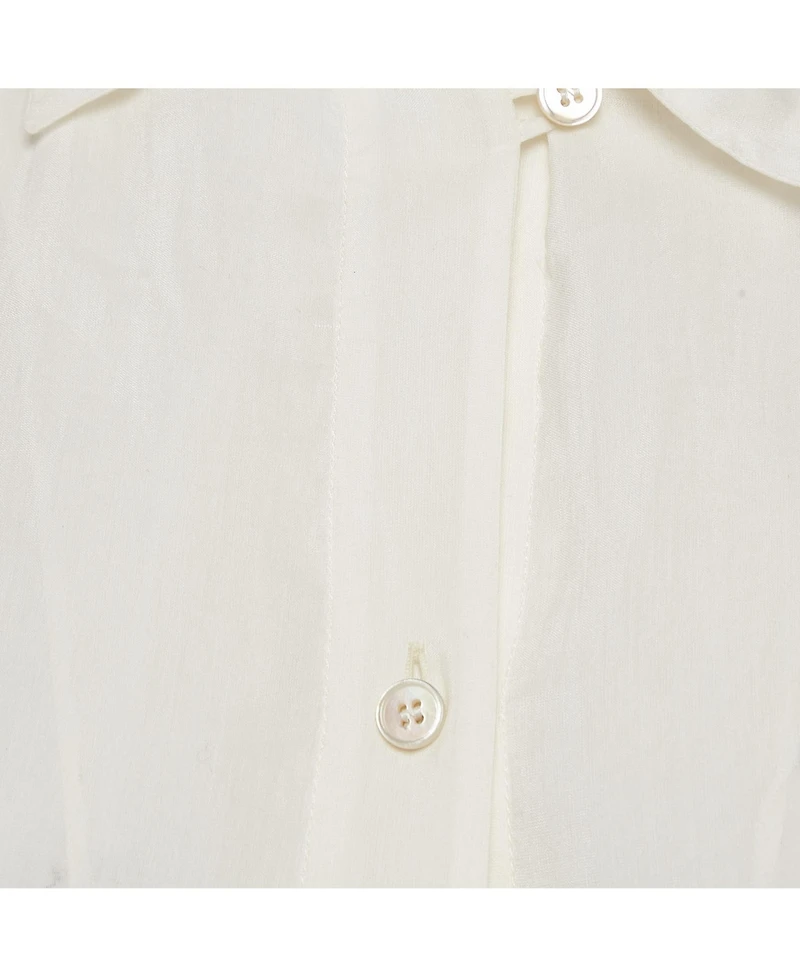 Pre-Owned Stella Mccartney Women's White Embroidered Cambric Cotton Blend Button Front Blouse