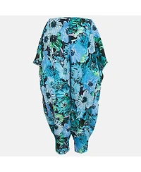 Pre-Owned Stella Mccartney Women's Blue Floral Print Silk Tie-Up Trousers