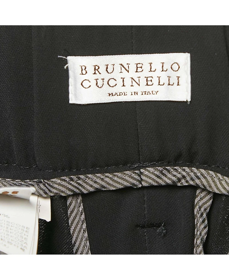 Pre-Owned Brunello Cucinelli Women's Black Crepe Trousers