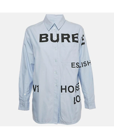 Pre-Owned Burberry Women's Horseferry Cotton Button Front Shirt
