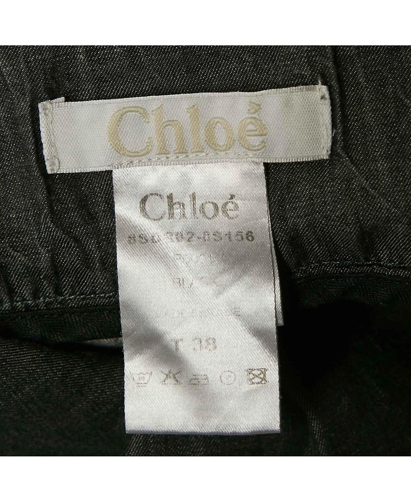 Pre-Owned Chloe Women's Dark Grey Cotton Tie-Up Dungaree