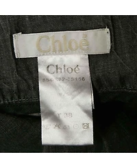 Pre-Owned Chloe Women's Dark Grey Cotton Tie-Up Dungaree