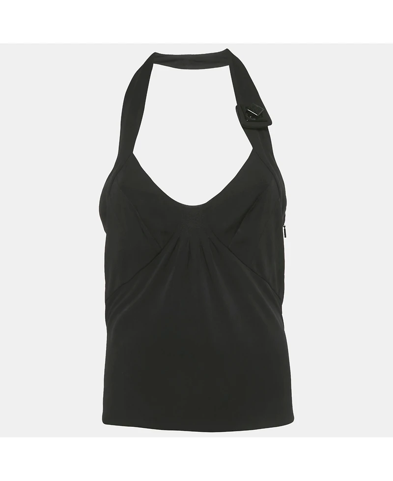 Pre-Owned Versace Women's Black Jersey Halter Neck Top
