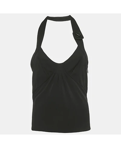 Pre-Owned Versace Women's Black Jersey Halter Neck Top
