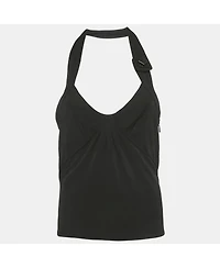 Pre-Owned Versace Women's Black Jersey Halter Neck Top