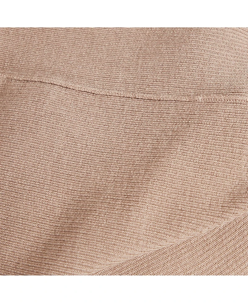 Pre-Owned Brunello Cucinelli Women's Beige Rib Knit Sleeveless Monili Bead Detail Cardigan