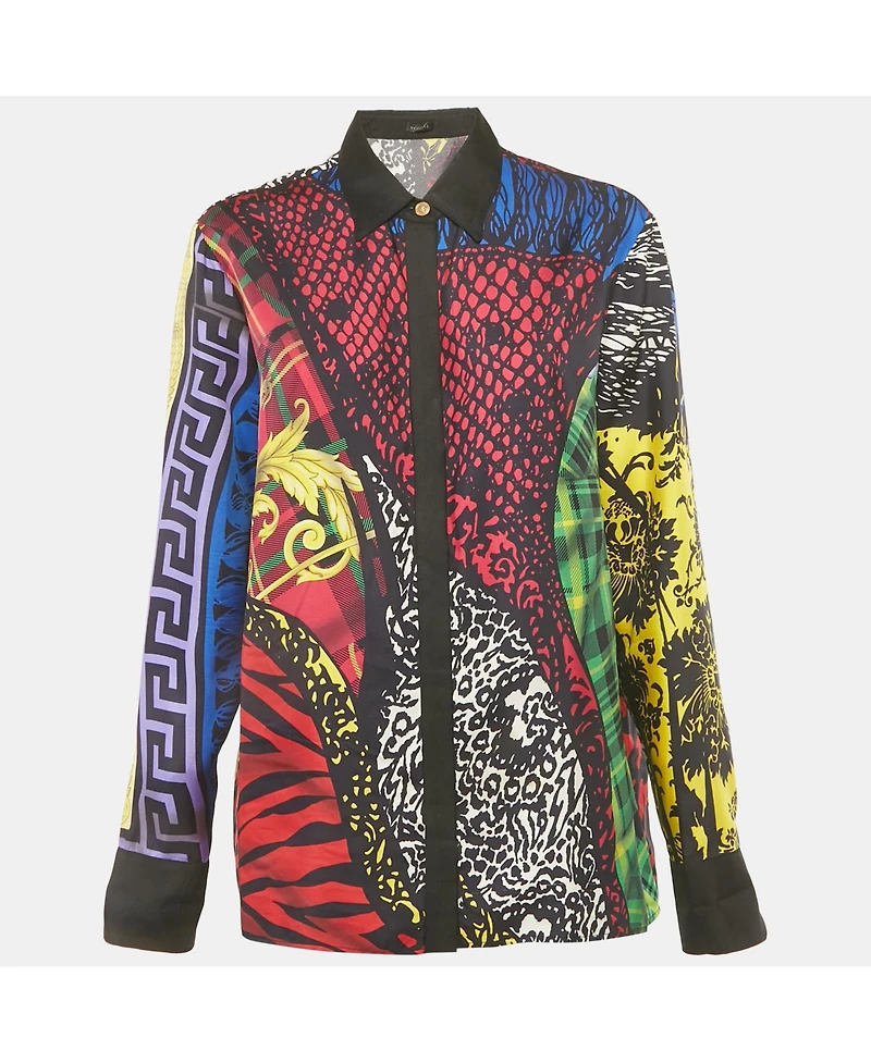 Pre-Owned Versace Women's Multicolor Printed Silk Shirt