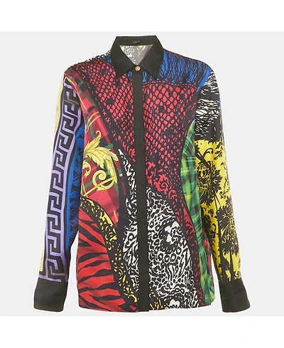 Pre-Owned Versace Women's Multicolor Printed Silk Shirt