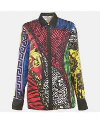 Pre-Owned Versace Women's Multicolor Printed Silk Shirt