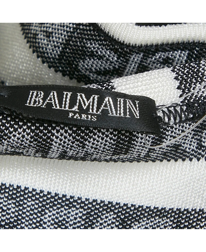 Pre-Owned Balmain Women's Logo All Over Knit Crossover Banded Top