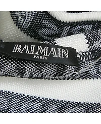 Pre-Owned Balmain Women's Logo All Over Knit Crossover Banded Top
