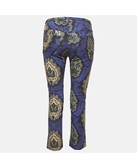 Pre-Owned Isabel Marant Women's Etoile Purple Floral Print Cotton Lace-Up Trousers