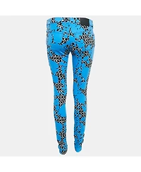 Pre-Owned Balenciaga Women's Blue Printed Denim Skinny Jeans