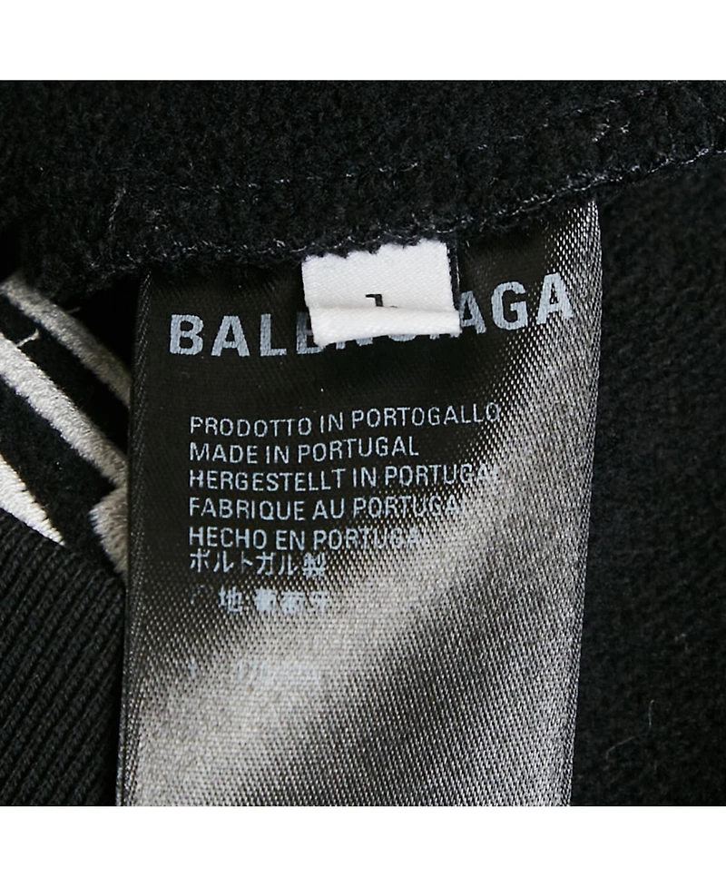 Pre-Owned Balenciaga Men's Unisex Black New York Embroidered Cotton Hoodie