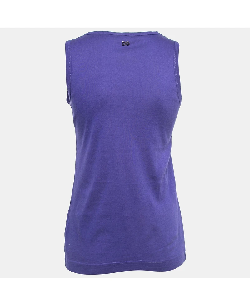 Pre-Owned Dolce & Gabbana Women's Purple Cotton Tank Top