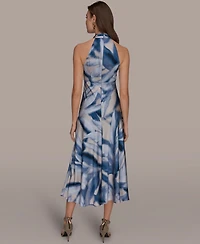 Donna Karan New York Women's Halter Neck A-Line Midi Dress