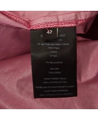 Pre-Owned Isabel Marant Women's Metallic Pink Cotton Carrot-Fit Galoni Trousers