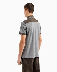 A|X Armani Exchange Men's Short Sleeve Heathered Contrast Trim Polo Shirt