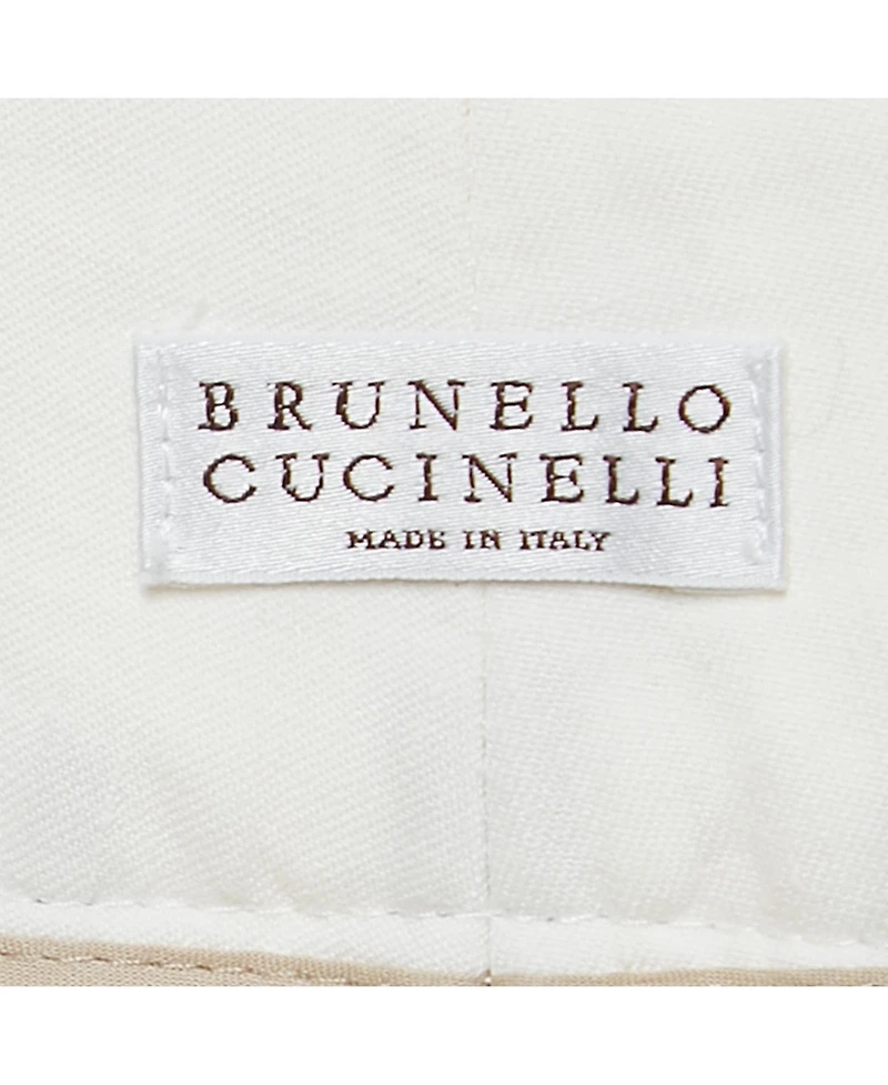 Pre-Owned Brunello Cucinelli Women's White Linen Blend Tapered Trousers