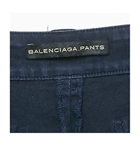 Pre-Owned Balenciaga Women's Blue Cotton Gabardine Pants