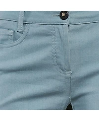 Pre-Owned Versace Women's Blue/black Denim And Cotton Skinny Jeans