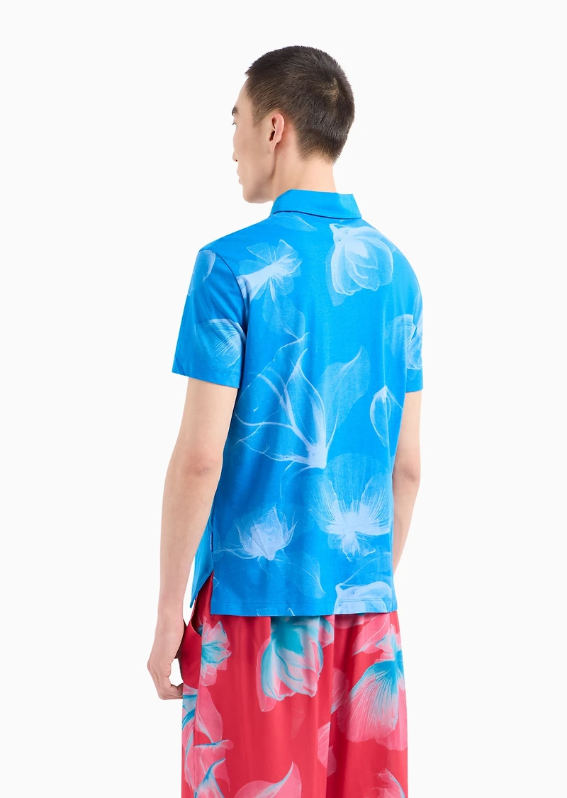 A|X Armani Exchange Men's Floral Polo Shirt