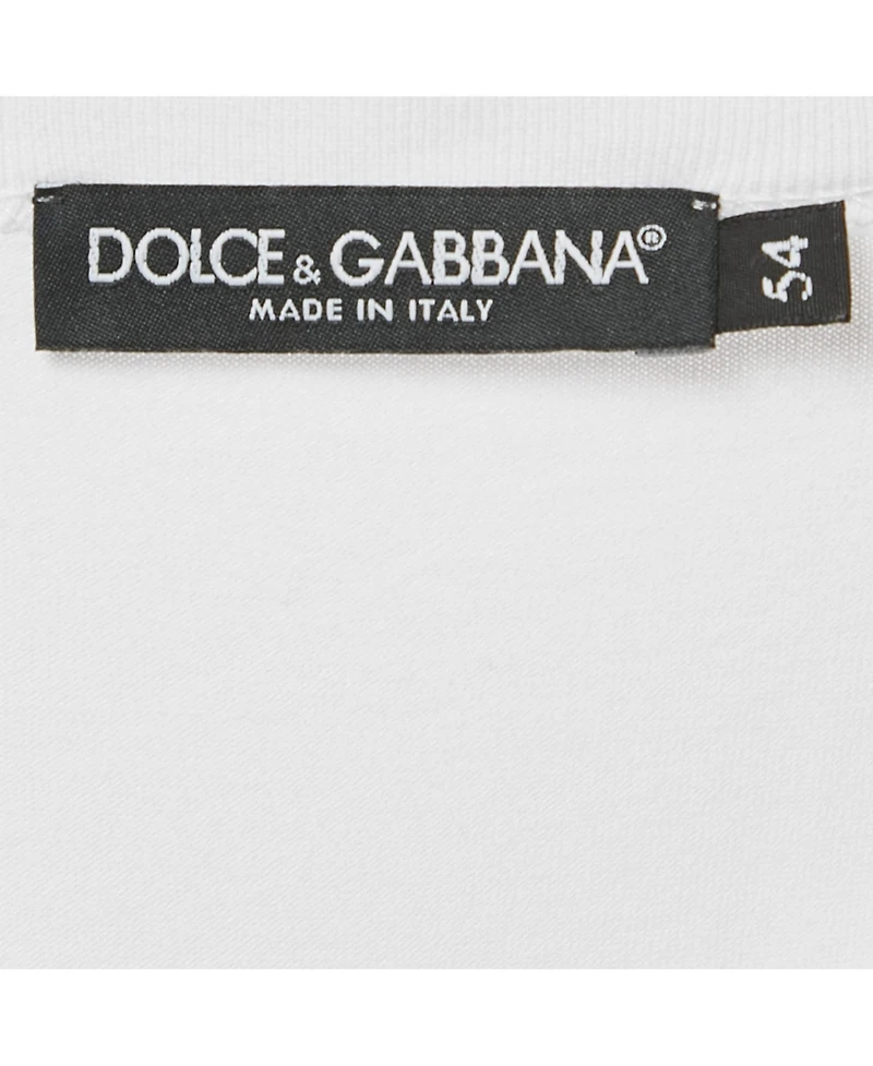 Pre-Owned Dolce & Gabbana Men's White Jersey Crewneck T-Shirt